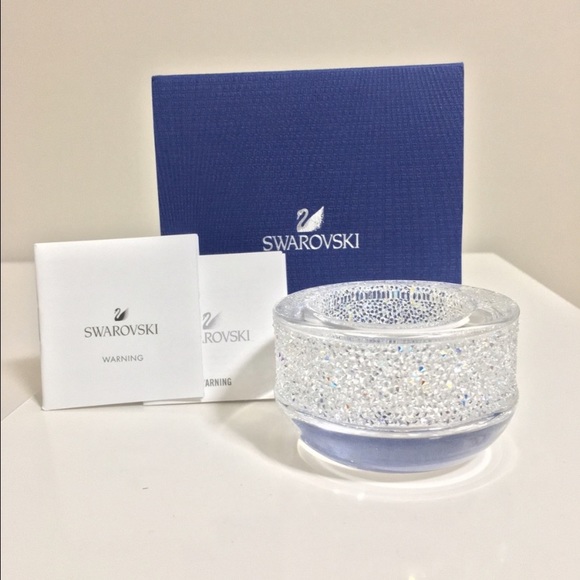 Swarovski Accents Swarovski Tea Light Holder In Silverclear Color
